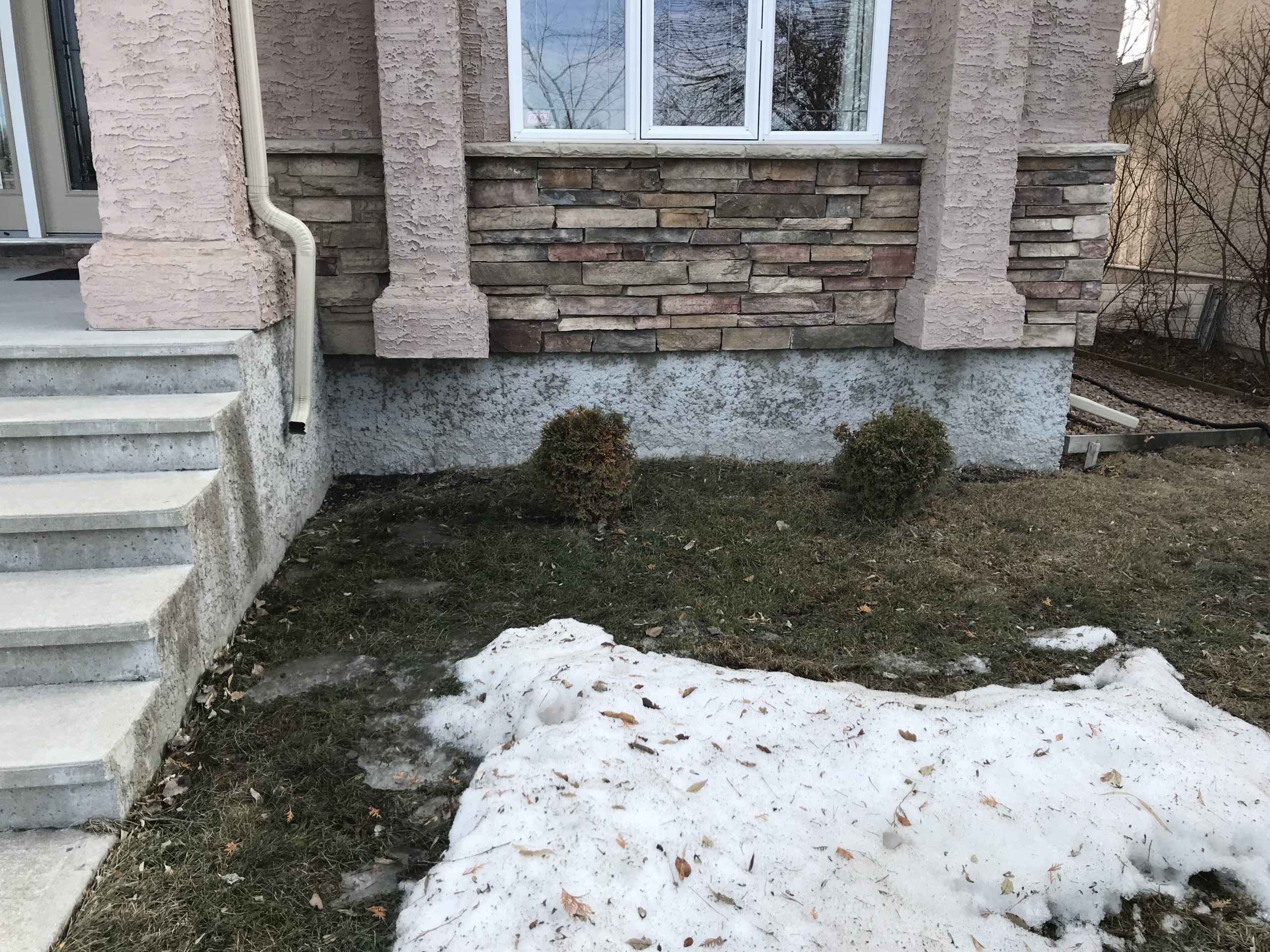 Foundation before slate rock installation