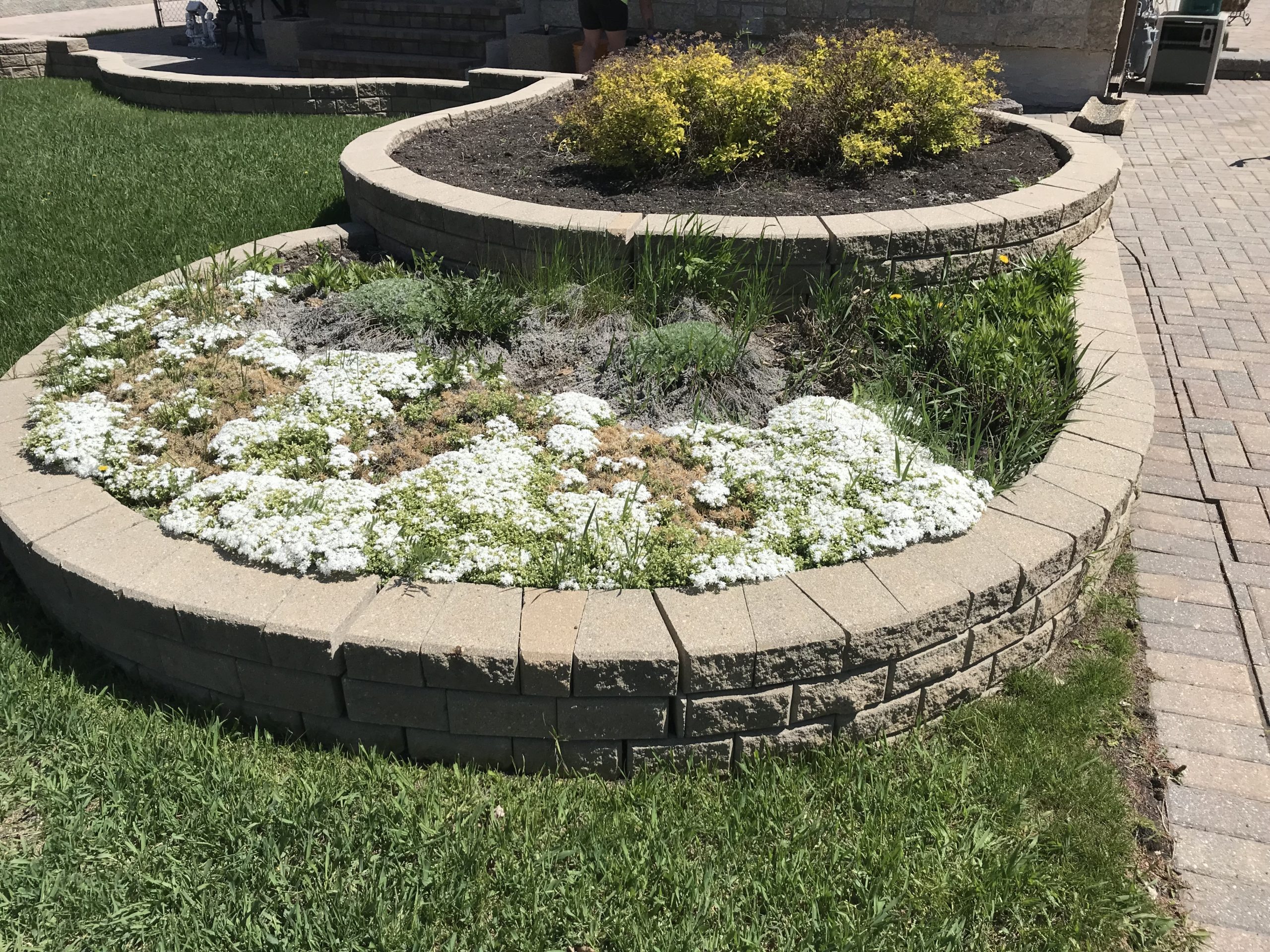 Tiered planters before refresh