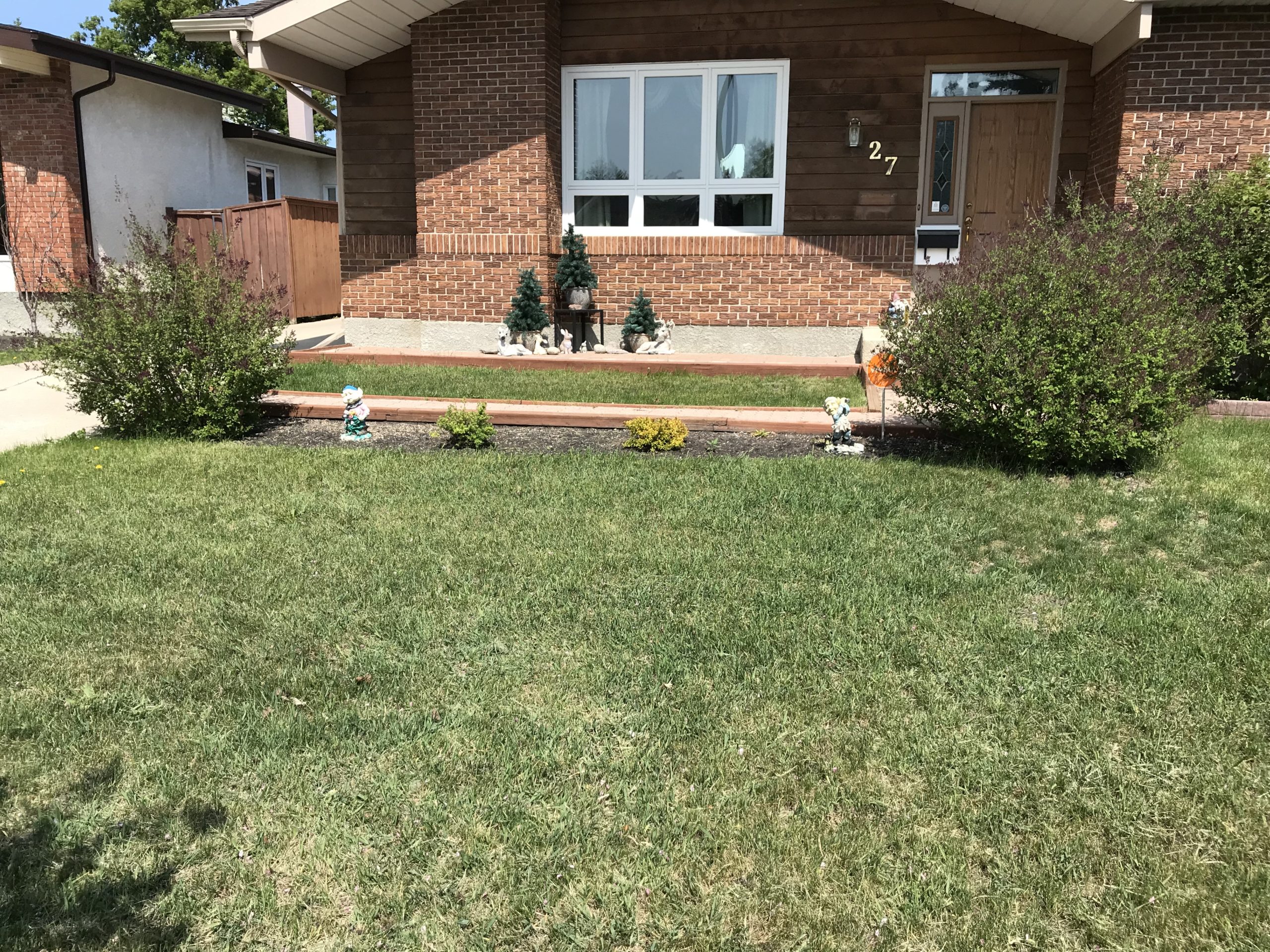 Foundation before rock border